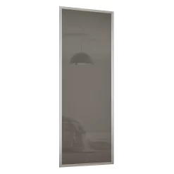 Ellipse Sliding Wardrobe Door 1 Panel Cappuccino Glass With Aluminium Frame (W)762mm