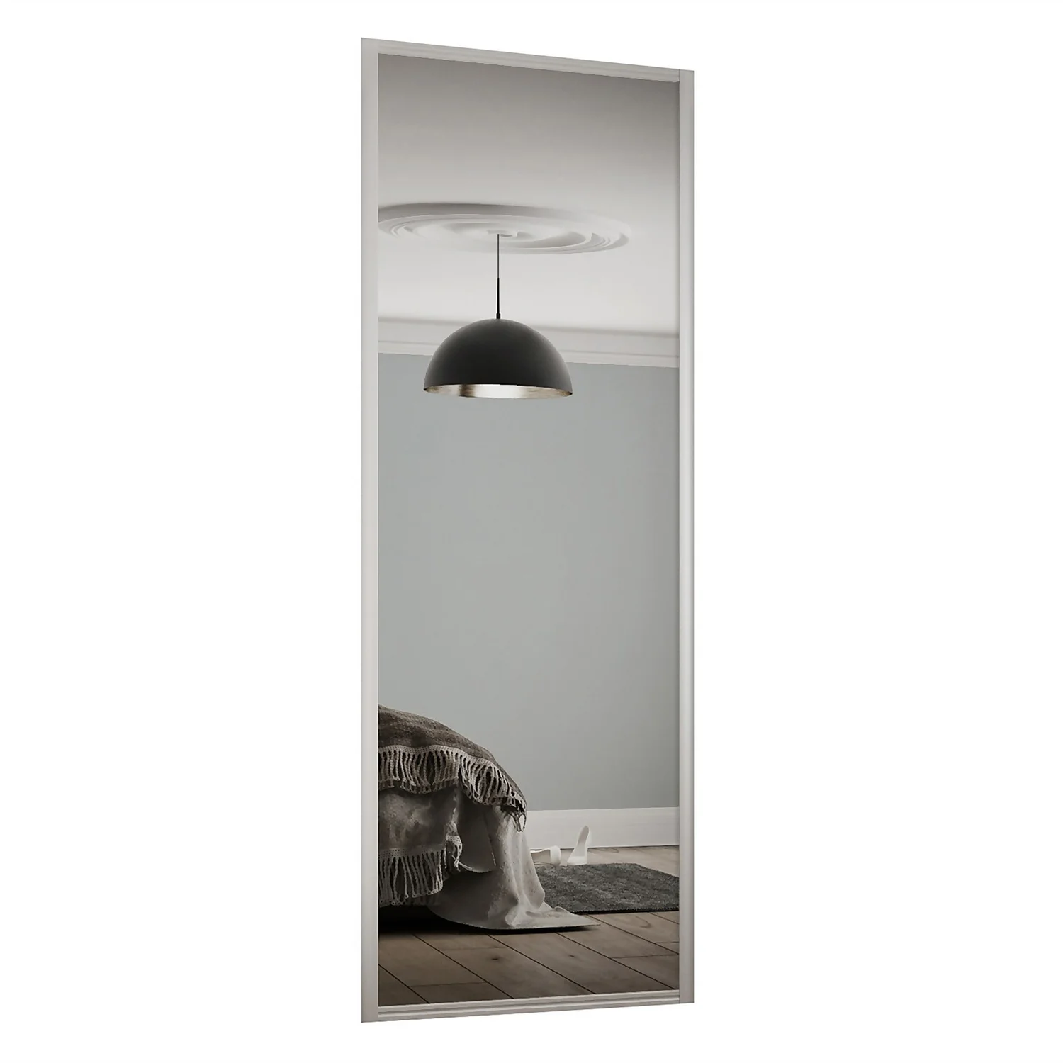 Ellipse Sliding Wardrobe Door 1 Panel Mirror With Aluminium Frame (W)914mm 1 Ellipse Sliding Wardrobe Door 1 Panel Mirror With Aluminium Frame (W)914mm