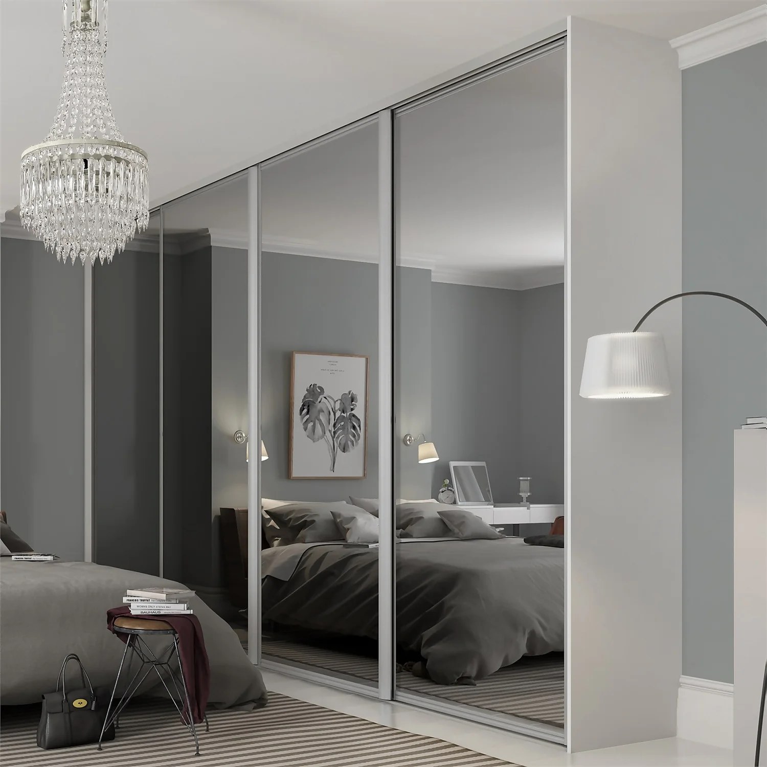 Ellipse Sliding Wardrobe Door 1 Panel Mirror With Aluminium Frame (W)914mm 2 Ellipse Sliding Wardrobe Door 1 Panel Mirror With Aluminium Frame (W)914mm - Image 2