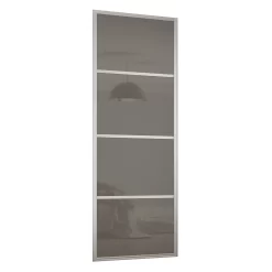 Ellipse Sliding Wardrobe Door 4 Panel Cappuccino Glass With Aluminium Frame (W)610mm