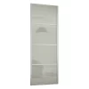 Ellipse Sliding Wardrobe Door 4 Panel Arctic White Glass With Aluminium Frame (W)762mm