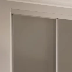 Duo Sliding Wardrobe Door Cappuccino Glass / Arctic White With Aluminium Frame (W)610mm -Furniture Sale Store 12807026 8814843069415610