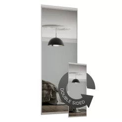 Duo Sliding Wardrobe Door Mirror With Aluminium Frame (W)762mm