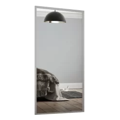 Loft Sliding Wardrobe Door Mirror With Silver Frame (W)610mm