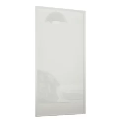 Loft Sliding Wardrobe Door Arctic White Glass With Silver Frame (W)914mm