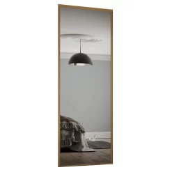 Classic Sliding Wardrobe Door Mirror With Oak Frame (W)762mm