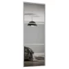 Linear Sliding Wardrobe Door 3 Panel Mirror With Silver Frame (W)610mm