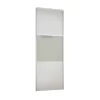 Linear Sliding Wardrobe Door 3 Panel White / Arctic White Glass With White Frame (W)610mm