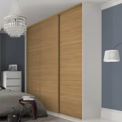 Linear Sliding Wardrobe Door 3 Panel Oak With Oak Frame (W)762mm 5 Linear Sliding Wardrobe Door 3 Panel Oak With Oak Frame (W)762mm -Furniture Sale Store 12811804 1524843065514857