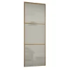 Linear Sliding Wardrobe Door 3 Panel Arctic White Glass With Oak Frame (W)914mm