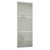 Linear Sliding Wardrobe Door 3 Panel Arctic White Glass With White Frame (W)914mm