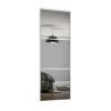 Linear Sliding Wardrobe Door 3 Panel Mirror With White Frame (W)914mm