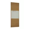 Linear Sliding Wardrobe Door 3 Panel Oak / Arctic White Glass With Oak Frame (W)914mm