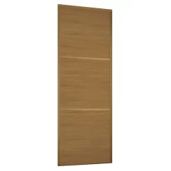 Linear Sliding Wardrobe Door 3 Panel Oak With Oak Frame (W)914mm