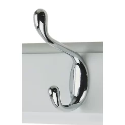 6 Coat Polished Chrome Hooks On White Stepped Board -Furniture Sale Store 12815060 7824964414443401