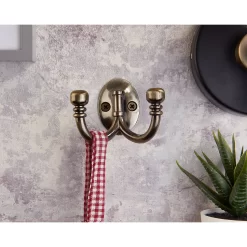 Ball End Double Robe Hook - Antique Brass -Furniture Sale Store 12817507 6374995165387531