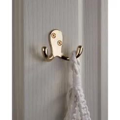 Basic Double Robe Hook - Polished Brass -Furniture Sale Store 12817518 2094995165384951
