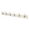 6 Coat Satin Nickel Hooks On Cream Stepped Board