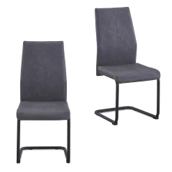 Skelby Cantilever Dining Chairs - Set Of 2 - Grey