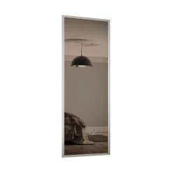 Ellipse Sliding Wardrobe Door 1 Panel Bronze Mirror With Aluminium Frame (W)610mm