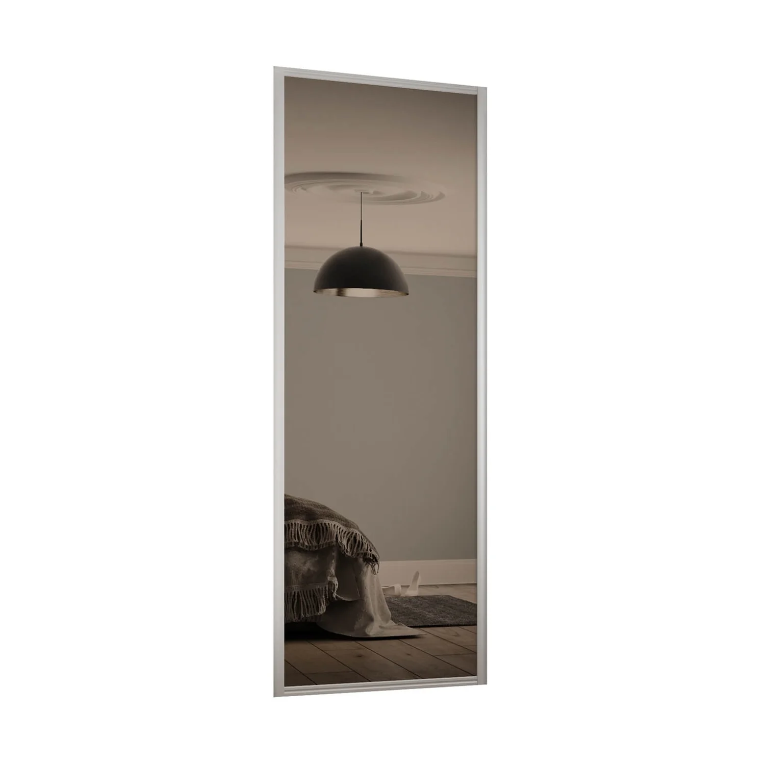 Ellipse Sliding Wardrobe Door 1 Panel Bronze Mirror With Aluminium Frame (W)762mm 1 Ellipse Sliding Wardrobe Door 1 Panel Bronze Mirror With Aluminium Frame (W)762mm