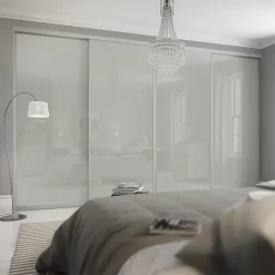 Duo Sliding Wardrobe Door Bronze Mirror /Arctic White Glass With Aluminium Frame (W)762mm -Furniture Sale Store 12835154 1874833225311055