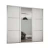 Shaker 3 Door Sliding Wardrobe Kit White Panel / Mirror With White Frame (W)1680 X (H)2260mm