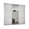 Shaker 3 Door Sliding Wardrobe Kit White Panel / Mirror With White Frame (W)2592 X (H)2260mm