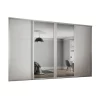 Shaker 4 Door Sliding Wardrobe Kit White Panel / Mirror With White Frame (W)2290 X (H)2260mm
