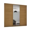 Shaker 3 Door Sliding Wardrobe Kit Oak Panel / Mirror With Oak Frame (W)2592 X (H)2260mm