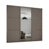 Shaker 3 Door Sliding Wardrobe Kit Stone Grey Panel / Mirror With Stone Grey Frame (W)2592 X (H)2260mm