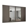 Shaker 4 Door Sliding Wardrobe Kit Stone Grey Panel / Mirror With Stone Grey Frame (W)2898 X (H)2260mm