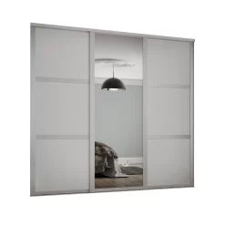 Shaker 3 Door Sliding Wardrobe Kit Cashmere Panel / Mirror (W)2592 X (H)2260mm