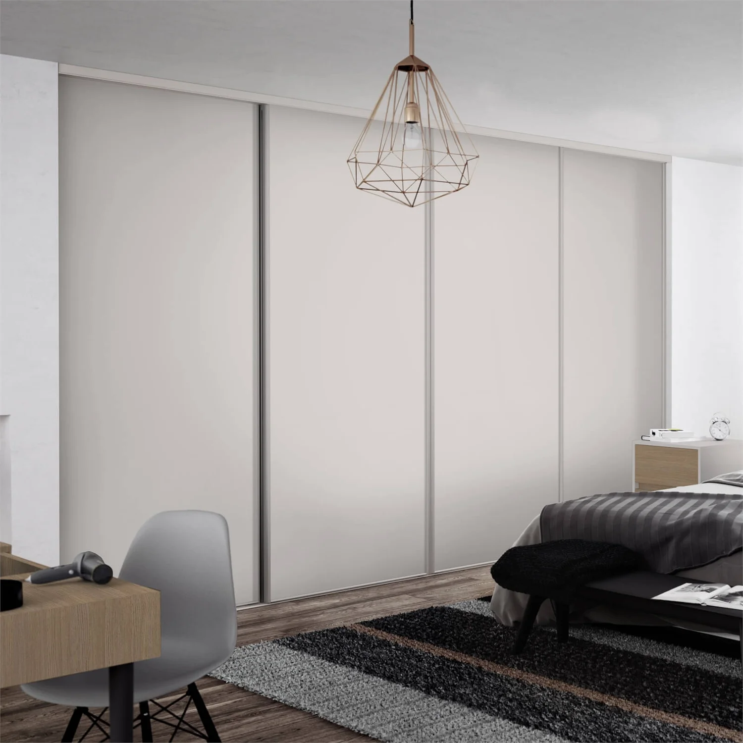 Classic 4 Door Sliding Wardrobe Kit Cashmere Panel (W)2370 X (H)2260mm 2 Classic 4 Door Sliding Wardrobe Kit Cashmere Panel (W)2370 X (H)2260mm - Image 2