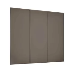 Classic 3 Door Sliding Wardrobe Kit Stone Grey Panel (W)2672 X (H)2260mm
