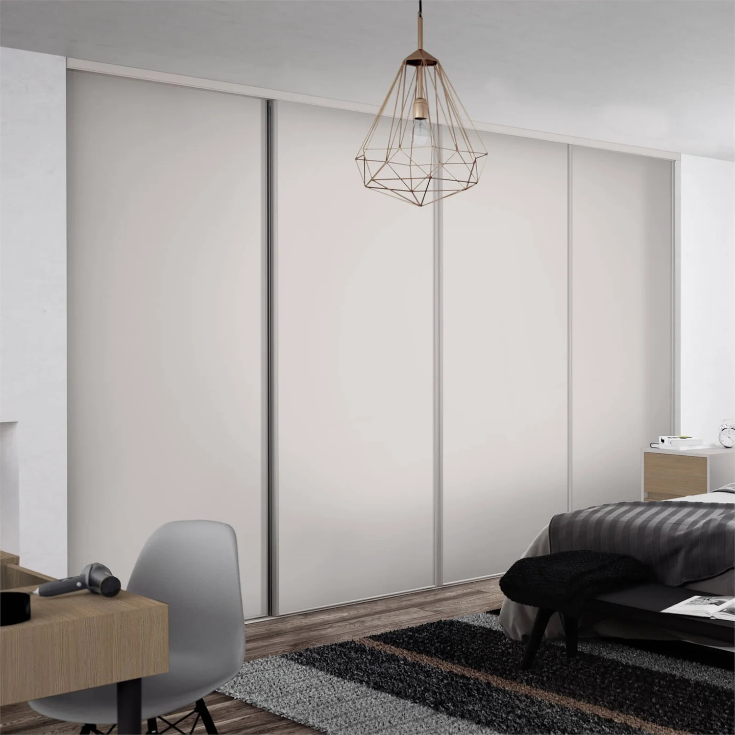 Classic 4 Door Sliding Wardrobe Kit Dove Grey Panel (W)2978 X (H)2260mm 2 Classic 4 Door Sliding Wardrobe Kit Dove Grey Panel (W)2978 X (H)2260mm - Image 2