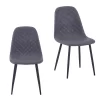 Perth Diamond Back Dining Chair - Set Of 2 - Grey