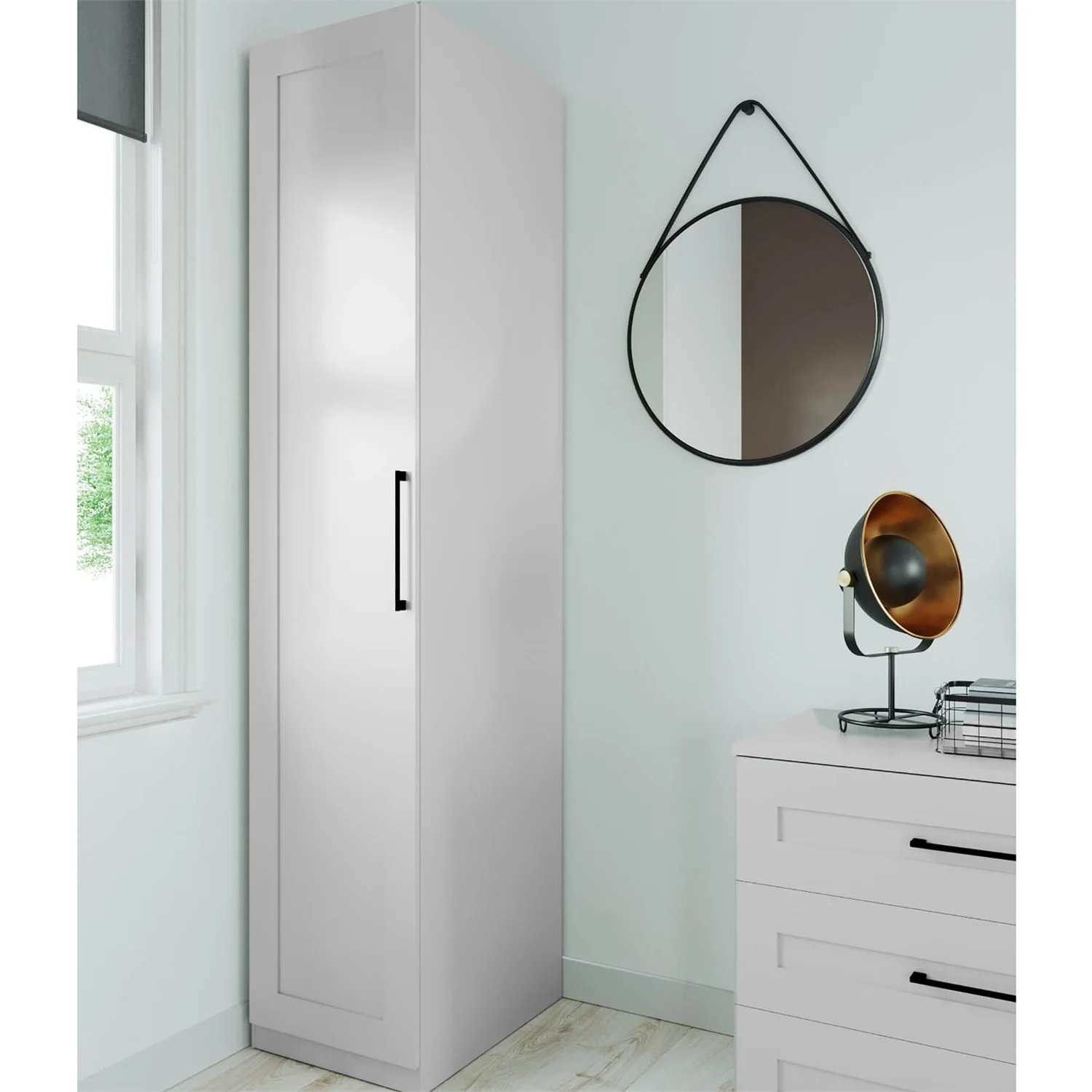 Fitted Bedroom Shaker Single Wardrobe - Grey 1 Fitted Bedroom Shaker Single Wardrobe - Grey