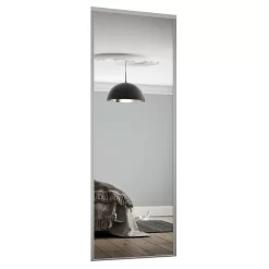 Classic Sliding Wardrobe Door Mirror With Silver Frame (W)762mm