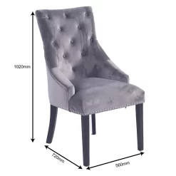 Annabelle Velvet Dining Chairs - Set Of 2 - Grey -Furniture Sale Store 12838750 2044904215314738