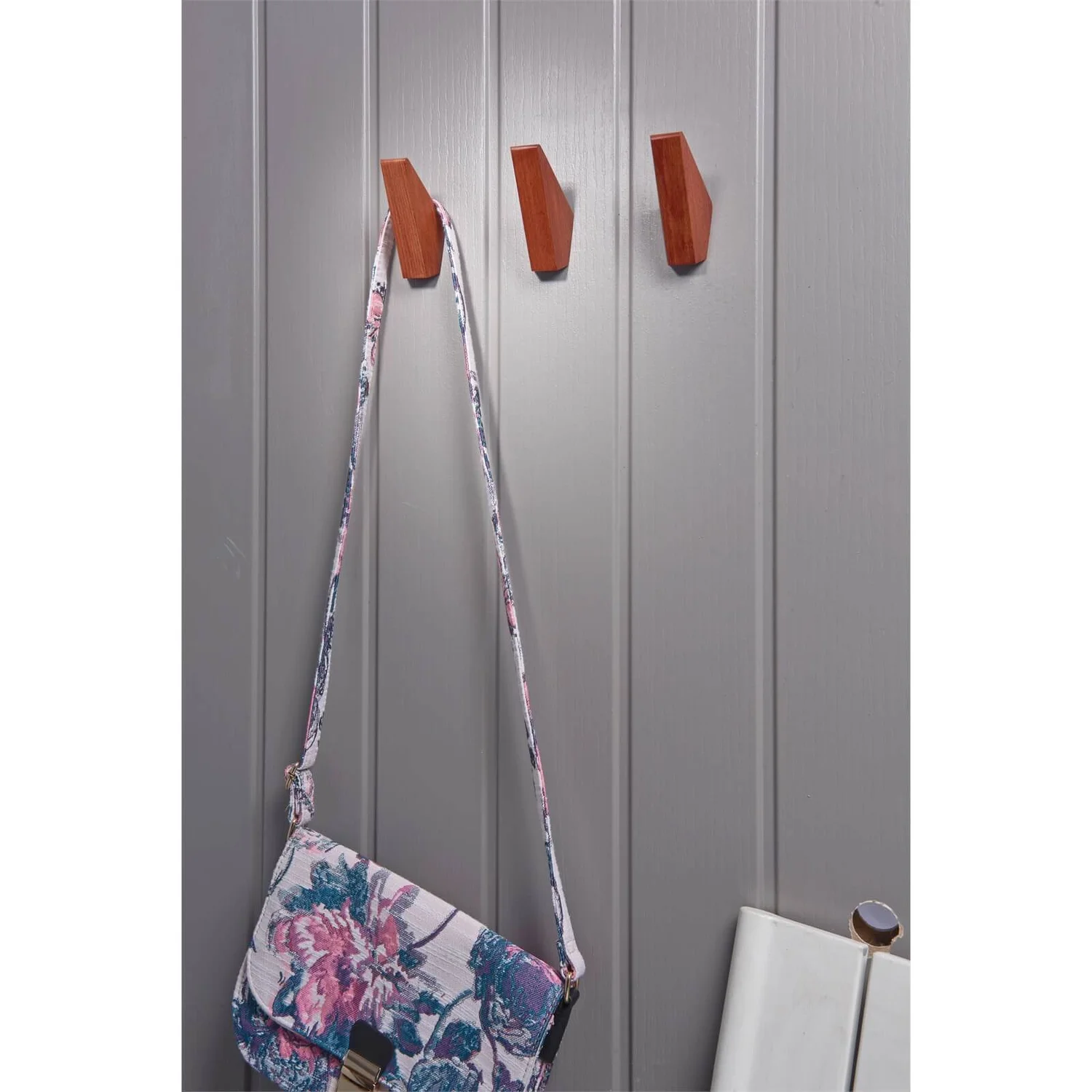 Wooden Hook Set - Walnut Effect 3 Wooden Hook Set - Walnut Effect - Image 3