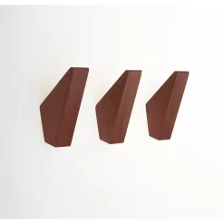 Wooden Hook Set - Walnut Effect