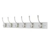 6 Victorian Satin Nickel Hooks On White Bloc Board