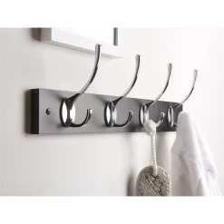 4 Victorian Chrome Hooks On Black Bloc Board -Furniture Sale Store 12839302 8144845858749868