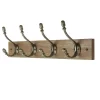 4 Deco Antique Brass Hook On Light Rustic Board