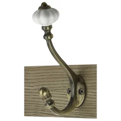 6 Ceramic Antique Brass Hook On Dark Rustic Board -Furniture Sale Store 12839323 8094964597770671