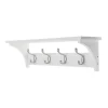 4 Coat Satin Nickel Hooks On White Shelf Combo