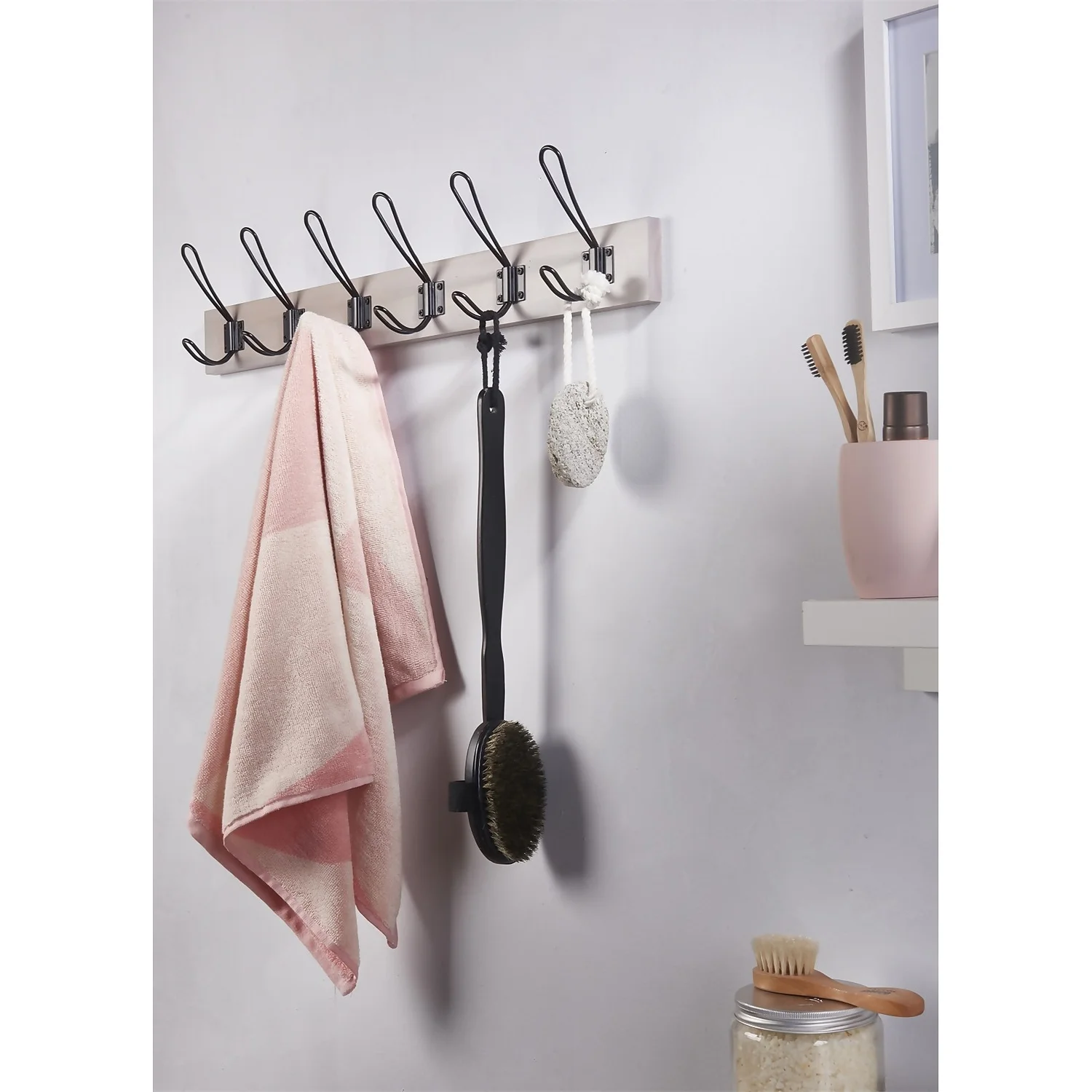 6 Black Wire Hook On Light Grey Ash Board 2 6 Black Wire Hook On Light Grey Ash Board - Image 2