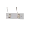 2 Victorian Satin Nickel Hooks On Dove Bloc Board