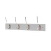 4 Victorian Satin Nickel Hooks On Dove Bloc Board